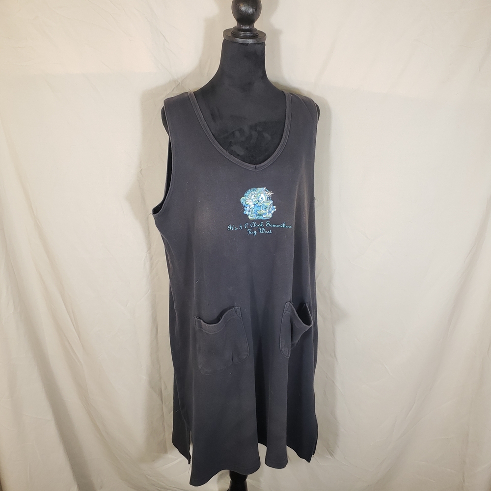 Comfy Black Sleeveless Swim Cover-Up - XL